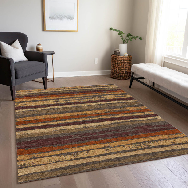 Tapis chocolat intérieur / extérieur lavable à la machine Chayden ACN1019, Rectangle 5 pi x 7 pi 6 po
