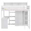 Lit mezzanine simple en bois avec plusieurs tablettes de rangement et garde-robe-2064294602