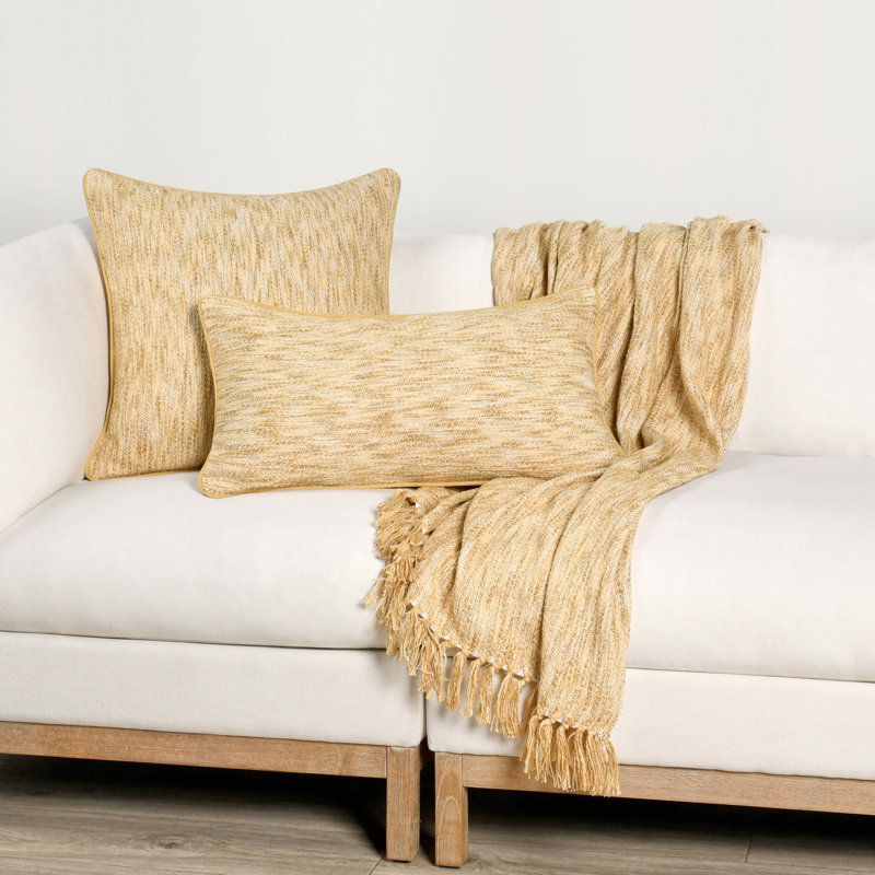 Sharma 22" Cedar Green Cotton Blend Throw Pillow