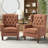 Button-Tufted Small Wingback Accent Chair with Rolled Arm and Thick Padded Cushion-960737534