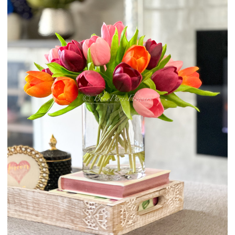 Vase tulipe 12 po rose