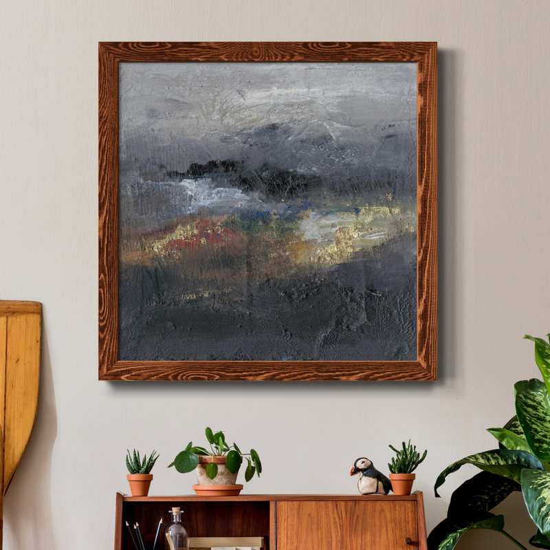 Montagnes dans la brume III - Toile encadrée de qualité supérieure - prête à être accrochée, H 20 po x l 20 po x P 1 po