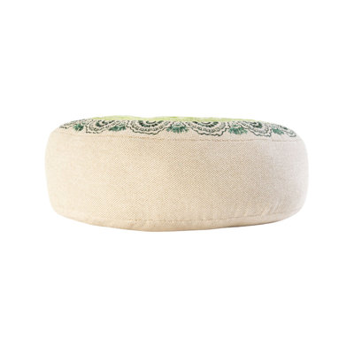 Coussin brodé rond en coton