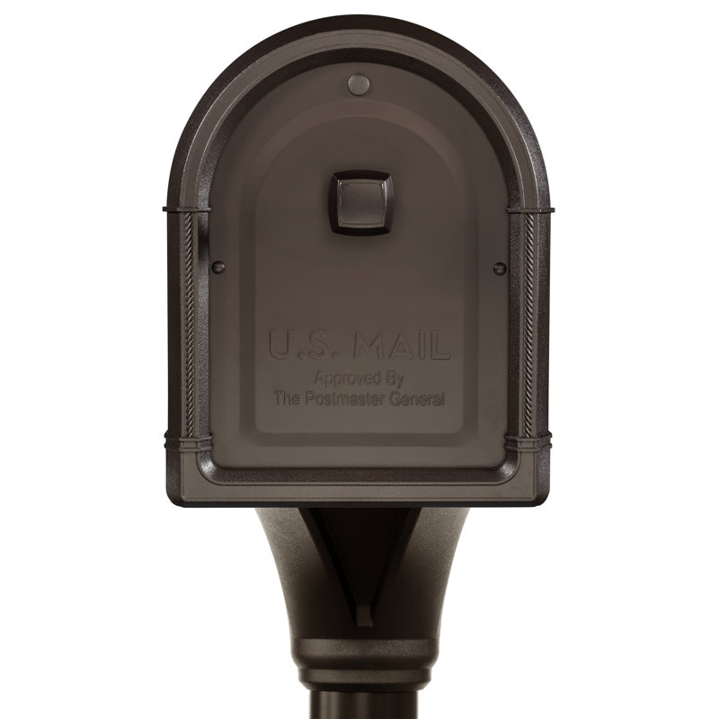 Roxbury Large Rubbed Bronze Post Mount Mailbox with Steel Post