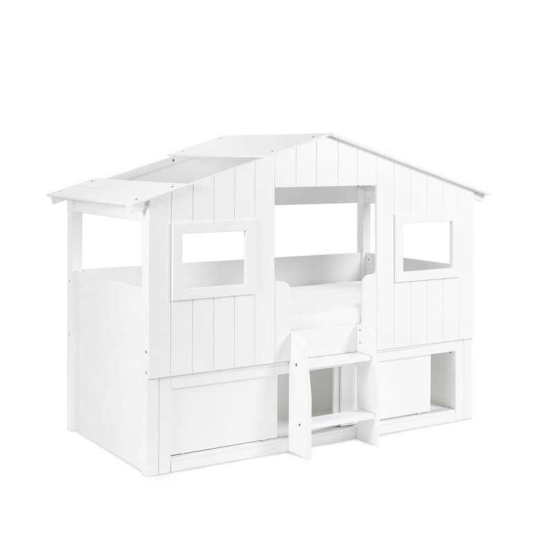 Acorn Single (3') Cabin Bed House Beds with Storage Included with Built-in Ladder Included