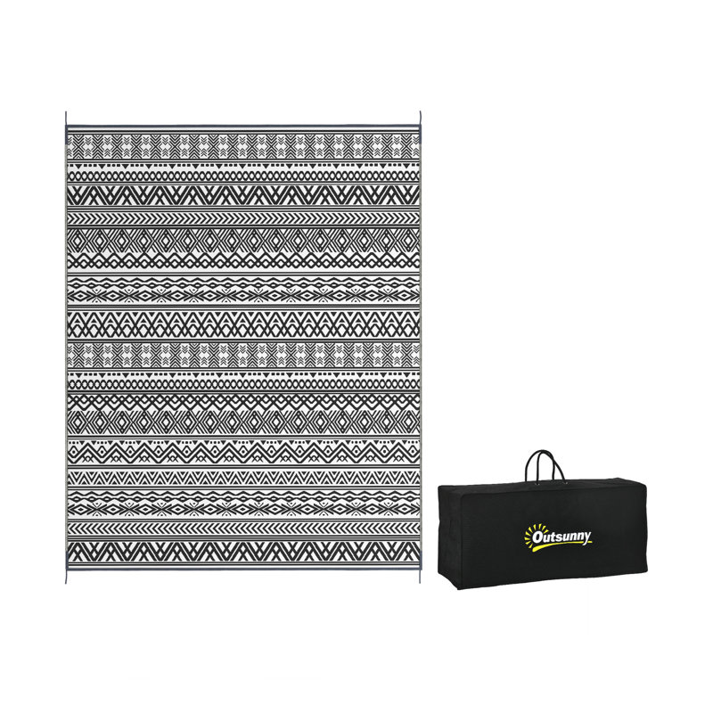 Tapis d'extérieur réversible, tapis de sol en paille de plastique imperméable, tapis de camping portable avec sac de transport, grand tapis de jardin, terrasse, pique-nique, plage