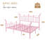 Lit plateforme en métal en forme de couronne de style rétro d'adolescentes de rêve, aucun sommier nécessaire-1015676905-1015676906