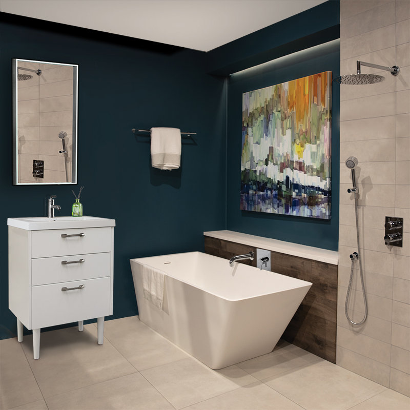 Aquaquattro 66.5'' L Freestanding Soaking Bathtub, Matte White