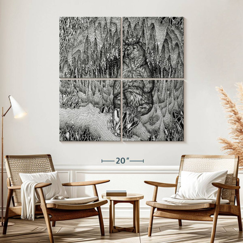 Brampt Cave Of The Bear King, 57" H x 57" W