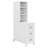 End Table with 3 Drawers, Corner Table with 2 Open Shelves, Tall Side Table for Bedroom and Corner, White