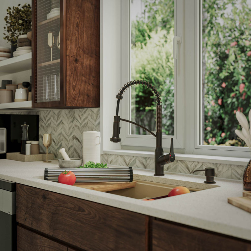 Évier de cuisine à quartz encastrable 32,5 L, Bisque