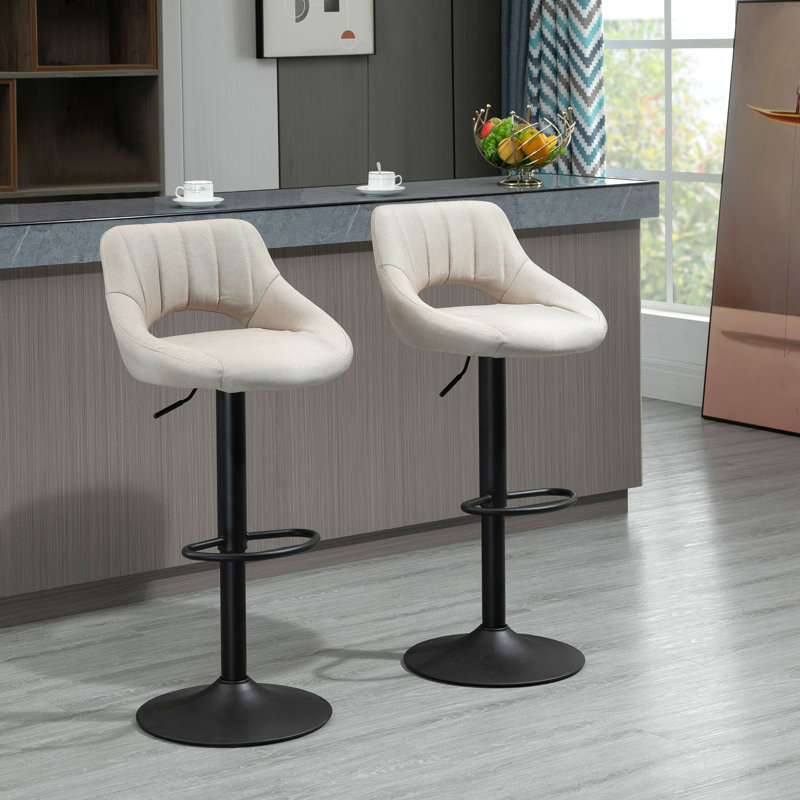 Tabouret de bar Brnadon, Blanc crème