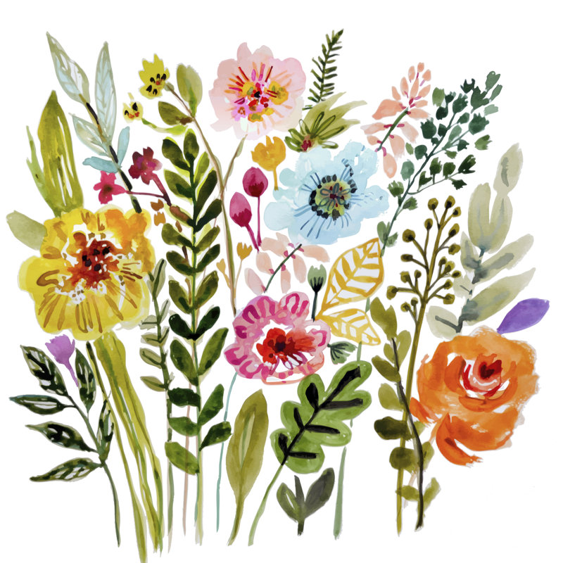 Tamarin Colorful Floral Bouquet VIII by Karen Fields - Wrapped Canvas Print, 91 cm H x 91 cm W