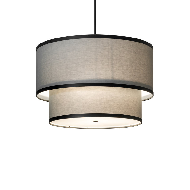 36" Wide Cilindro Textrene Two Tier Pendant
