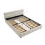 Grand lit plateforme tapissier avec tissu chenille, tête de lit souple et tiroirs de rangement, structure de lit moderne et solide beige (88,5 po x 68,5 po x 31 po)-18122829-18122816