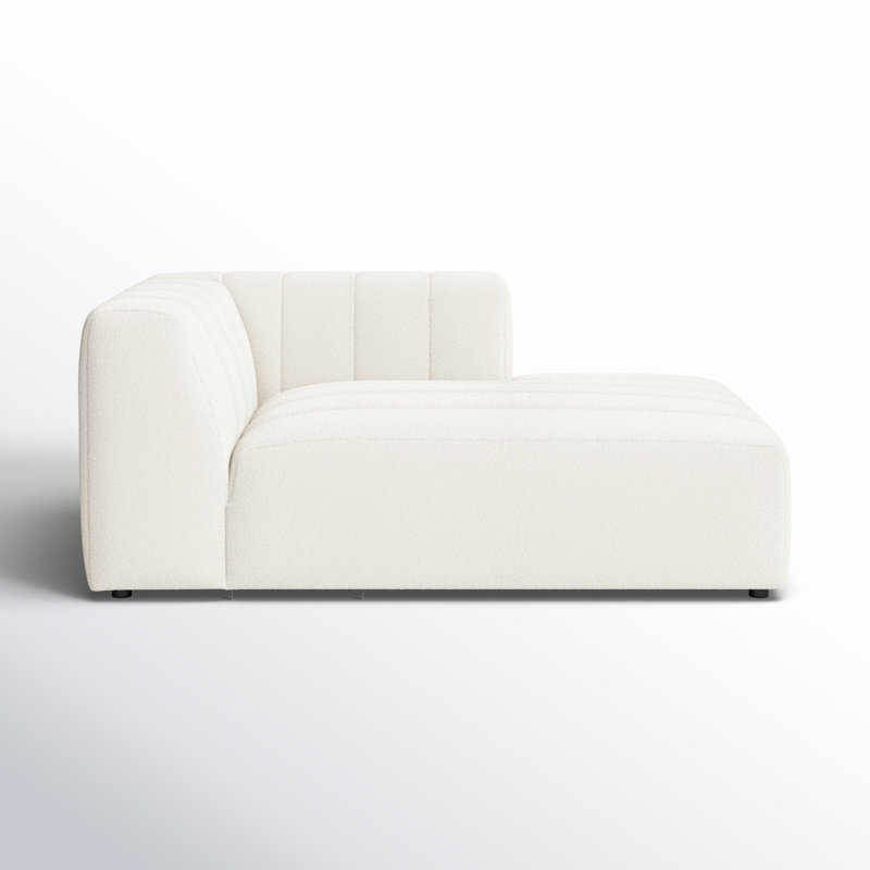 Channeled Laf Chaise Piece, Right Hand Facing, Light Gray Napa Sandstone