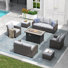 Outdoor Rattan Seating Group With Fire Pit Table