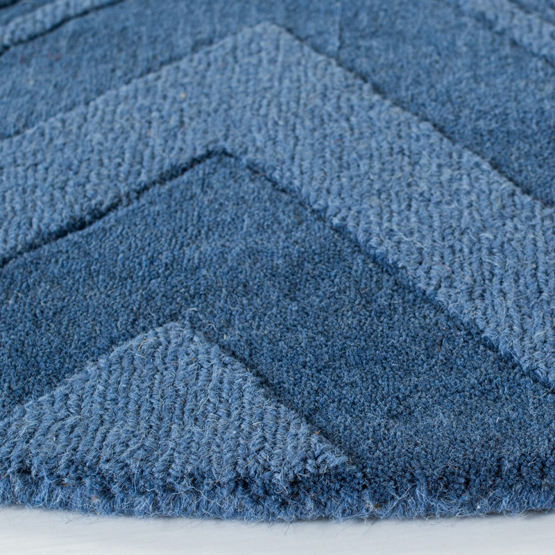 Scanlan Hand Loomed Wool Chevron Rug, Round 5'