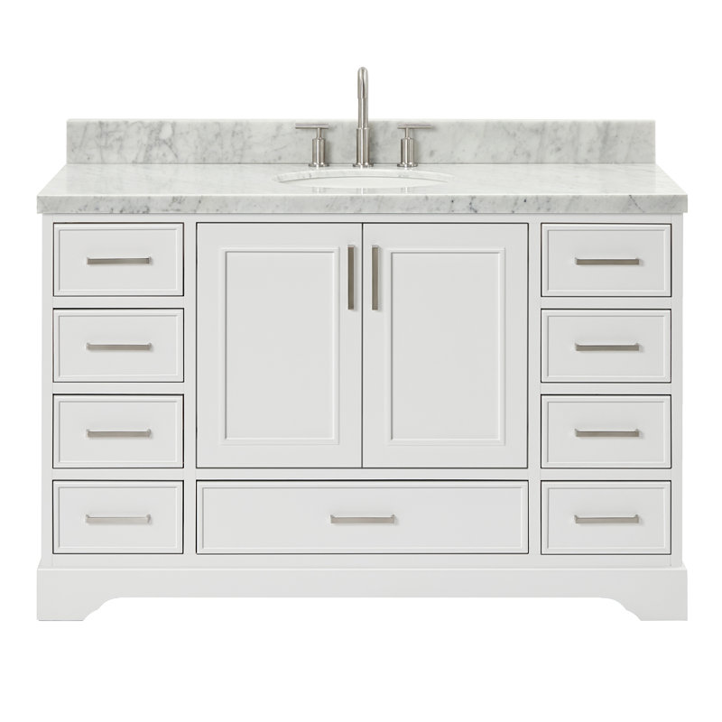 Meuble-lavabo simple avec plateau Abshire 55, Blanc