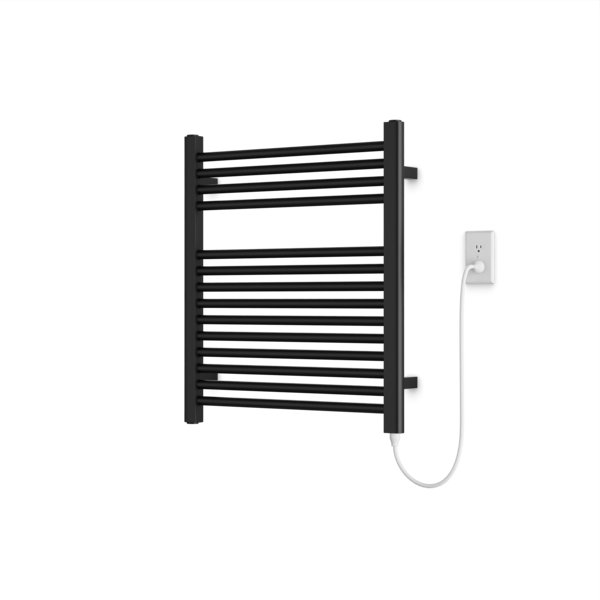Denby Wall Mount Electric Towel Warmer, 27" H x 23.625" W x 5.19" D, Black