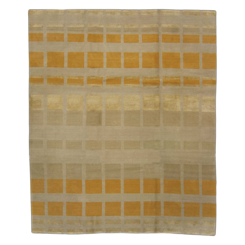 Geometric Area Rug in Beige/Orange/Taupe, Rectangle 9' x 12'