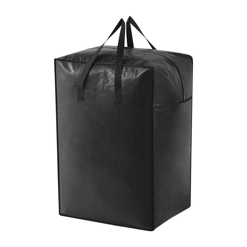  Clothes Storage Bags Large Packing Moving Bags, Heavy Duty Storage Bins Foldable Storage Containers, Closet Organizers and Storage for Clothing, Sweater, Comforter, Bedding (Black, L)