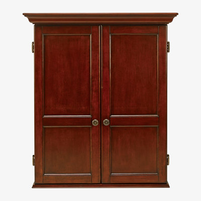 American Heritage Windsor Dartboard Cabinet - Maple Wood with Cork Backboard, Scoreboard & Dart Storage, Espresso