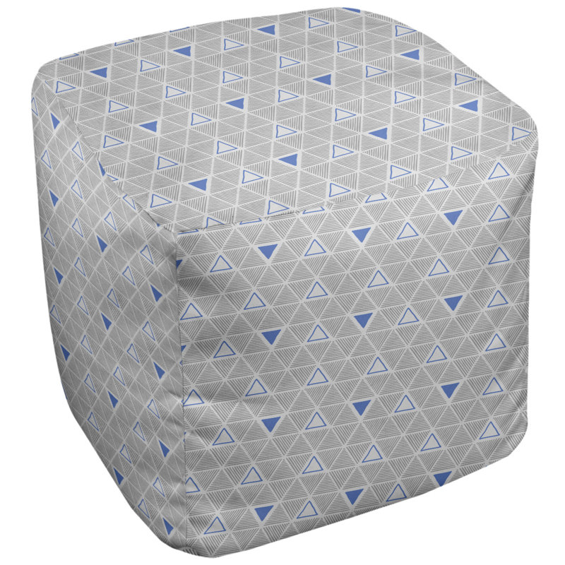 Repose-pieds à cubes triangles à la main couleur complète, Bleu