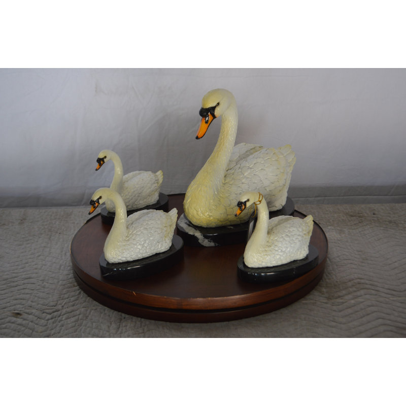 Ensemble de 5 statues Zahara Swan sur base de marbre
