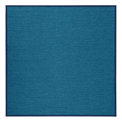 Tapis bleu uni lavable à la machine