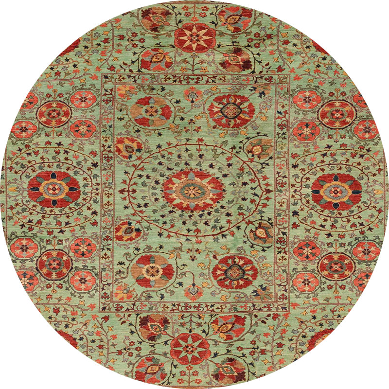 Floral Indoor Rug, Round 5'