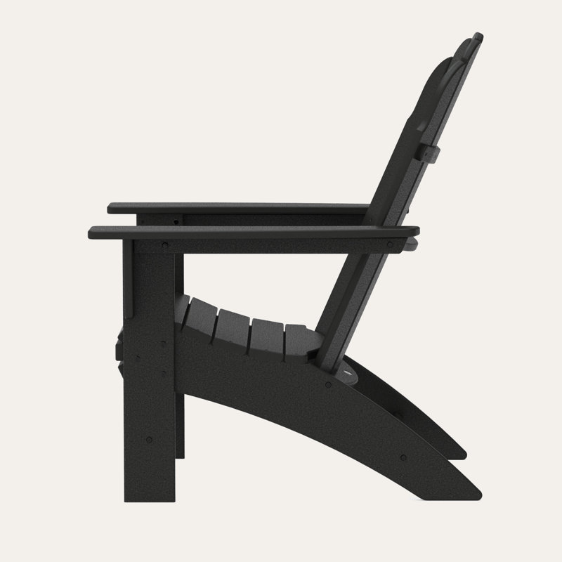POLYWOOD Vineyard Curveback Resin Adirondack Chair, Black