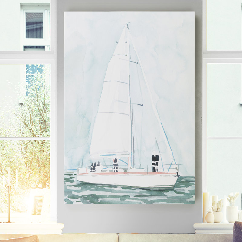 « mou voilier iii »-reproduction d’art sur toile, H 48 po x l 36 po x P 1 po, Toile tendue