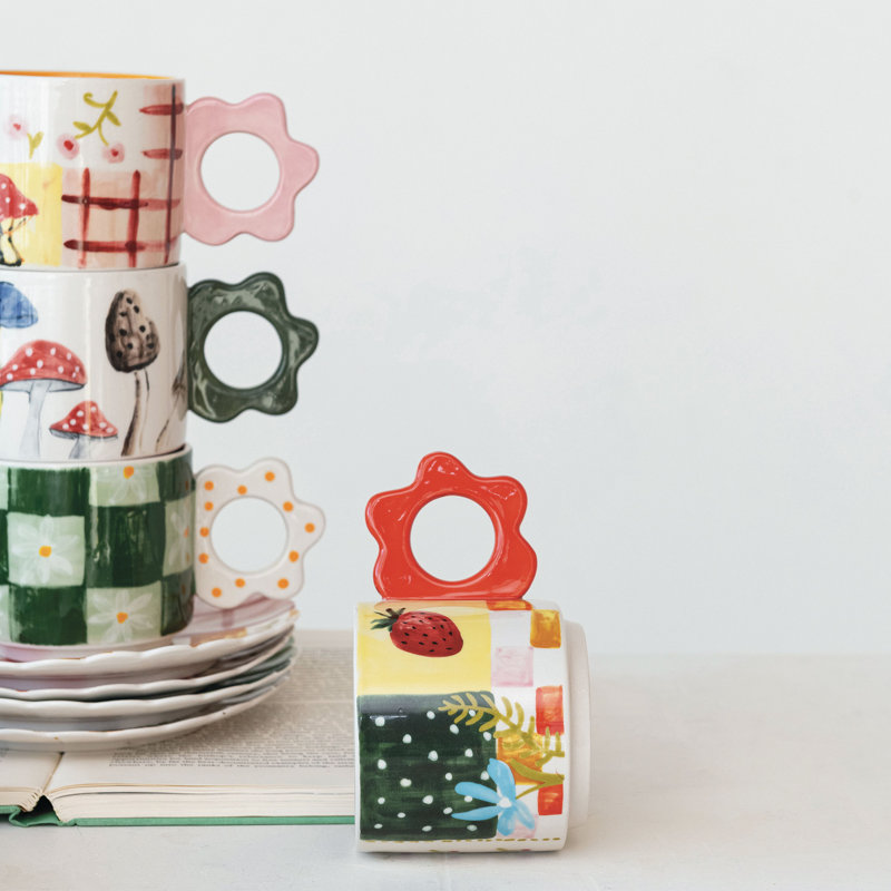 Floral Stoneware Mug
