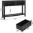 43'' Narrow Console Table with 2 Glass Drawers, 2-Tier Sofa Table for Entryway, Modern Side Table with Storage-1412659516