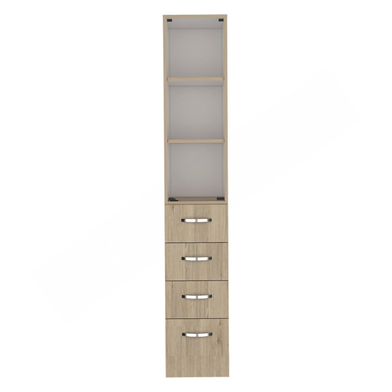 Armoire à linge Epic, salle de bain, pin clair / blanc
