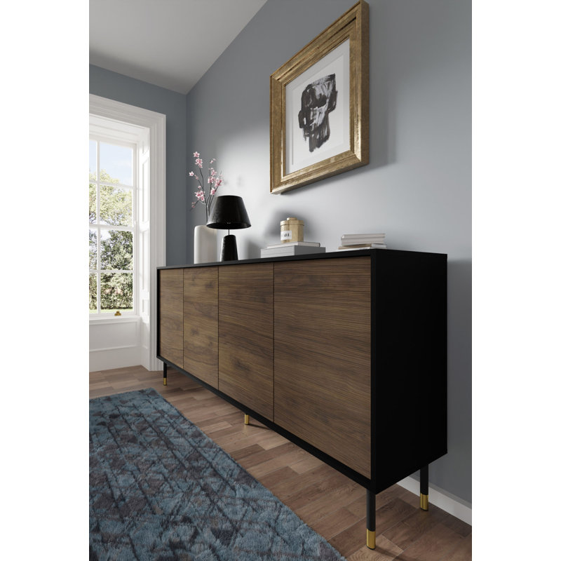 Avanna 180cm Sideboard, Black/Catania oak