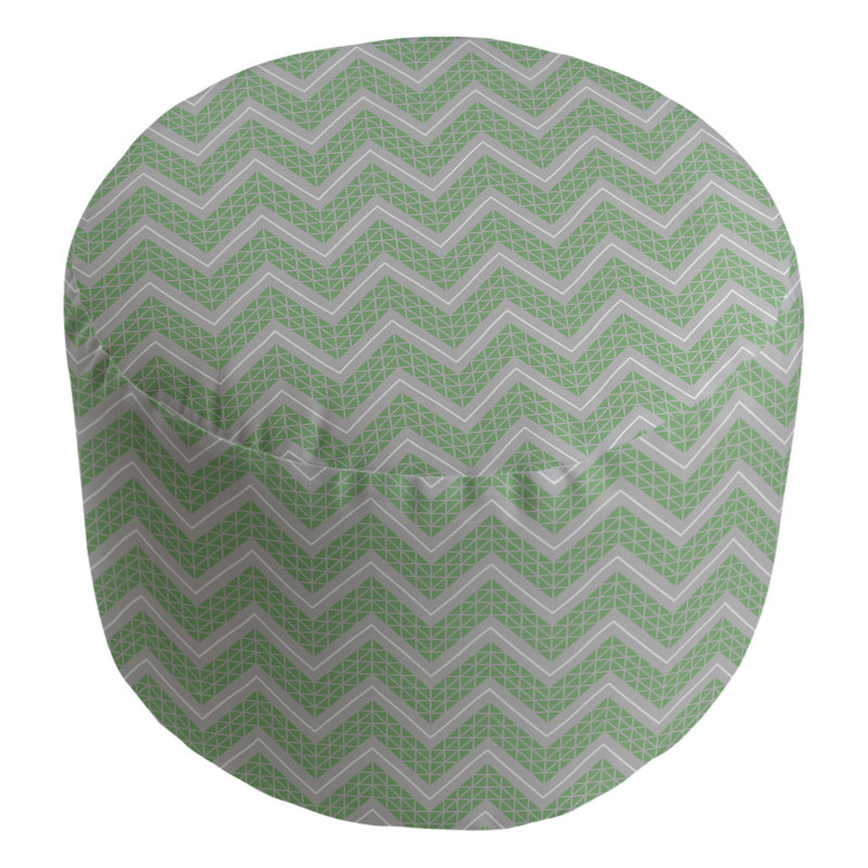 Upholstered Pouf, Dark Green
