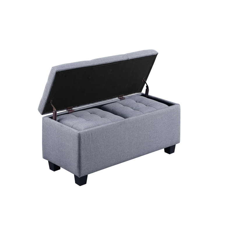 Grand ensemble de repose-pieds avec rangement, repose-pieds combiné 3 en 1, repose-pieds capitonné en lin pour le salon, le vestibule, le couloir et le soutien de la chambre à coucher 250 lb