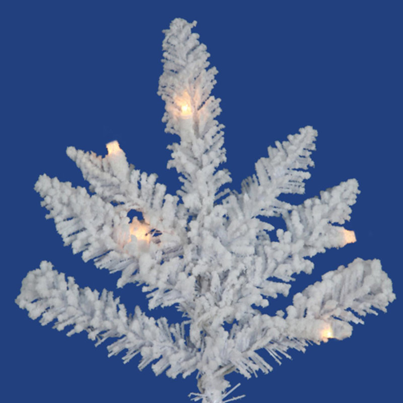 Lighted Artificial Spruce Christmas Tree, 6.5' H, Clear/White