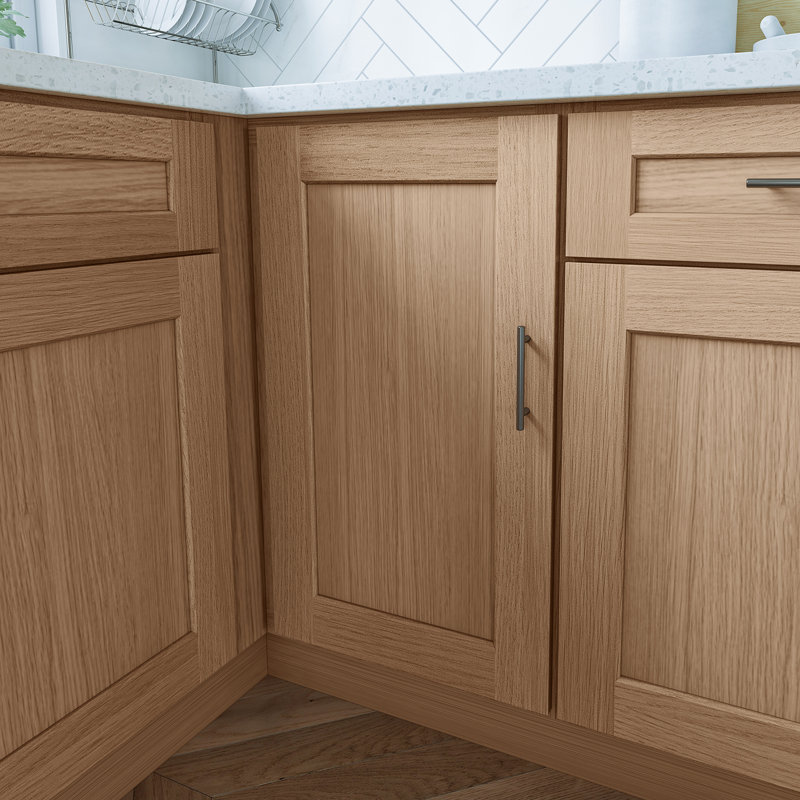 Armoire d'angle à base basse, Chêne Redondo, L 42 po x H 34,5 po x P 24 po