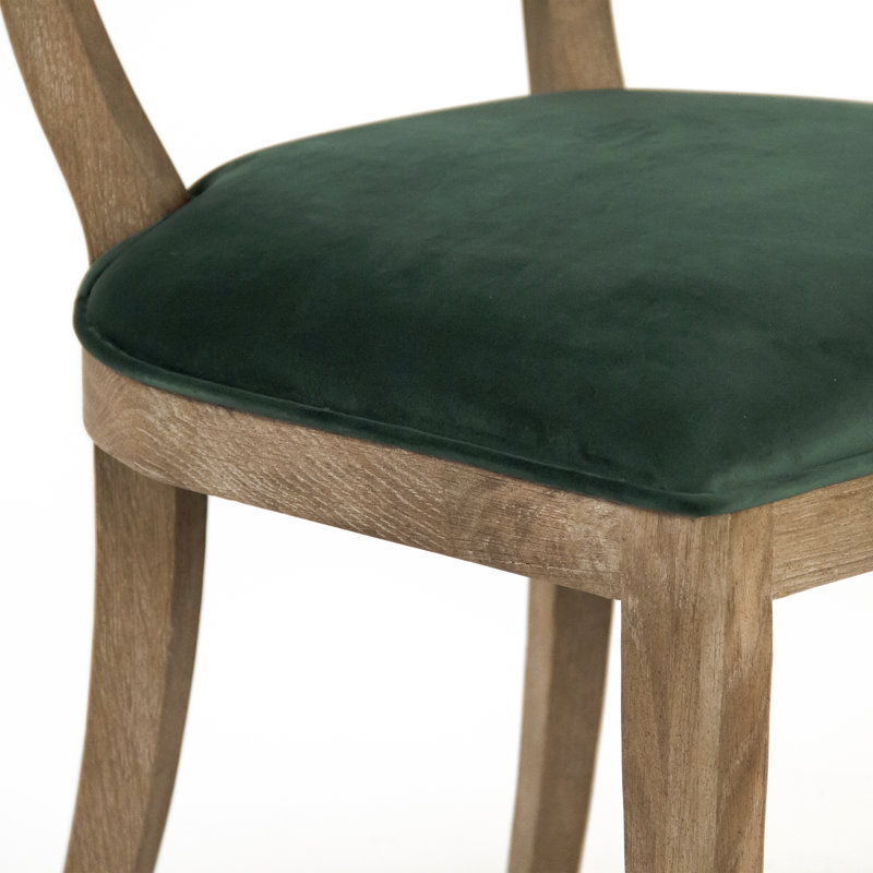 Chaise d'appoint rembourrée en velours Gambrell, Velours vert