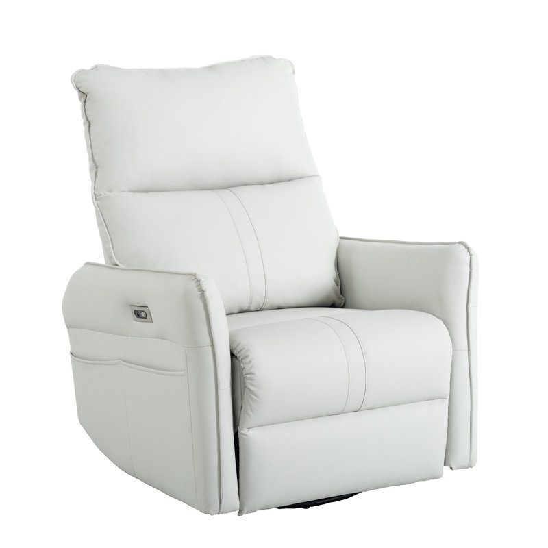 270° Power Swivel Rocker Recliner Chair, Light Gray