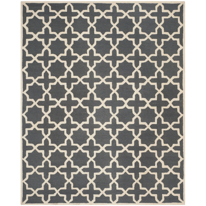 Igna Hand Tufted Wool Geometric Rug, Rectangle 11' x 15'