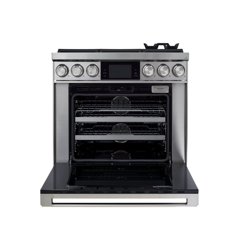 36" Pro-Range 6 Burners, Contemporary, NG/LP, Silver Stainless