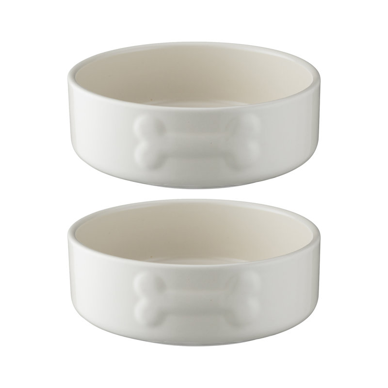 Petsware Dog Bowls, Cream, 2cm H x 15cm W x 15cm D