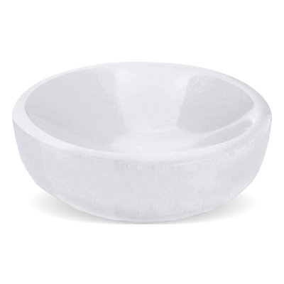 Northlandz Selenite Crystal Bowls For Smudging, Cleaning, And Meditation Best For Gift, 10cm – White