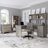 60W L Shaped Desk with Storage in Driftwood Gray-906071866