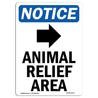 Animal Relief Area Aluminum Sign 18 x 24