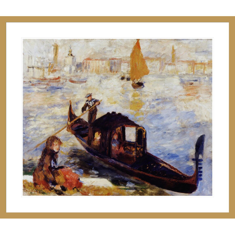 «Gondola on the Grand Canal in Venice» par Pierre-Auguste Renoir, impression giclée encadrée, H 33,5 po x l 38,91 po